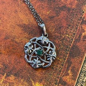 Avon Celtic Knot Shamrock Necklace Sterling Silver